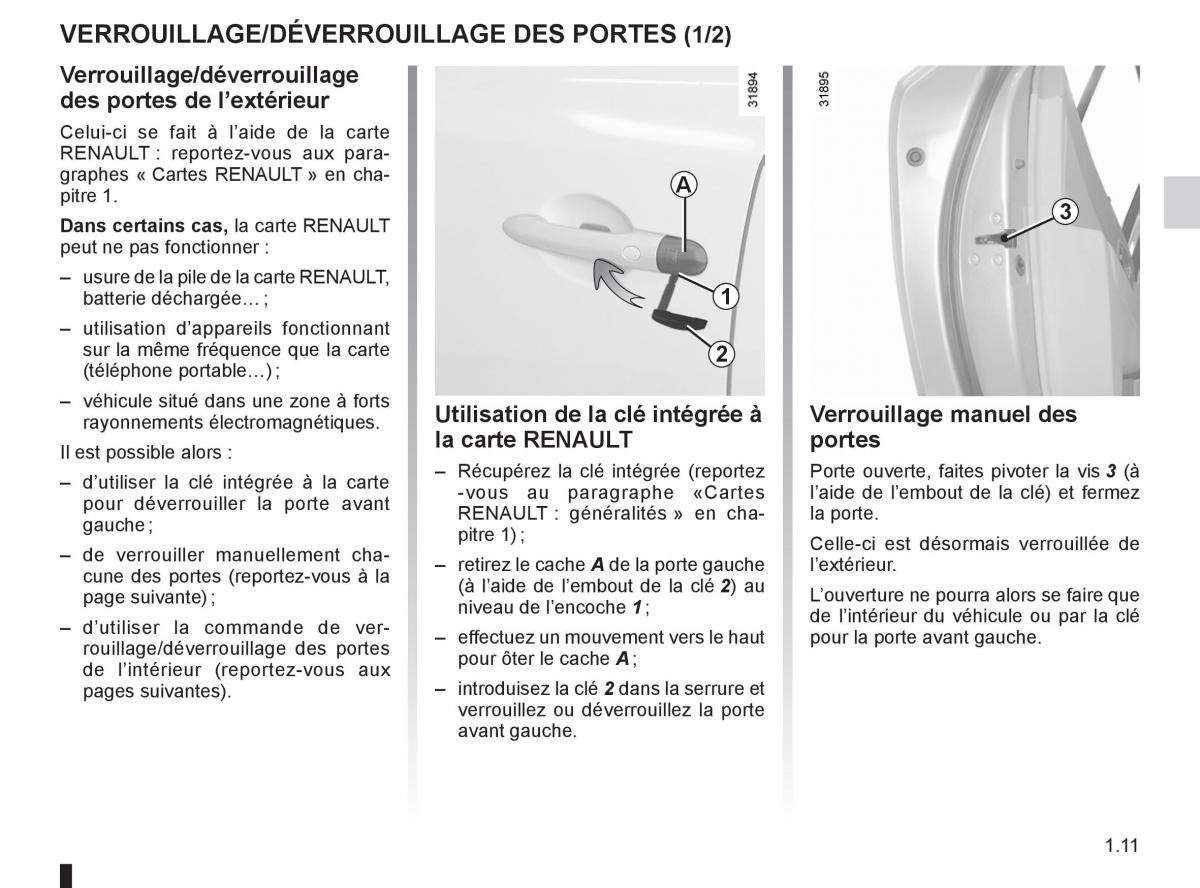 Renault Koleos manuel du proprietaire / page 17