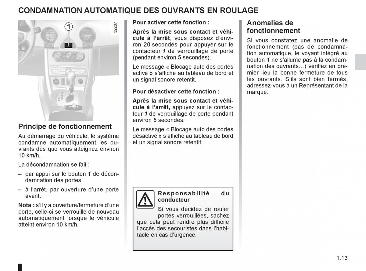 Renault Koleos manuel du proprietaire / page 19