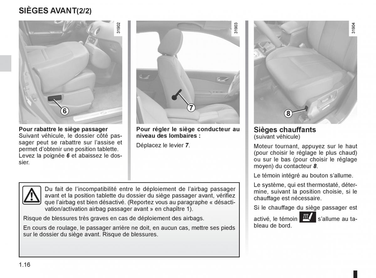 Renault Koleos manuel du proprietaire / page 22