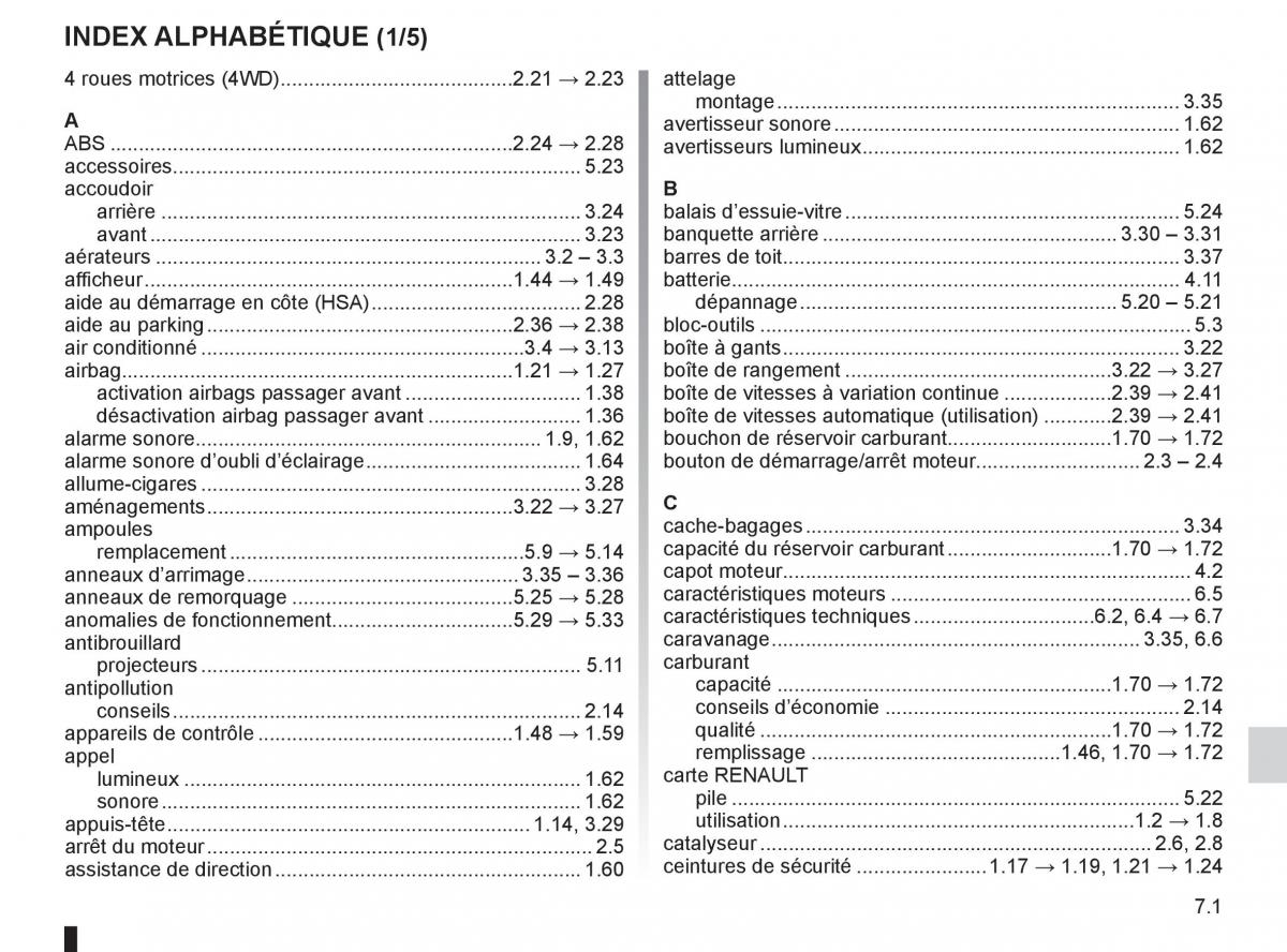 Renault Koleos manuel du proprietaire / page 227