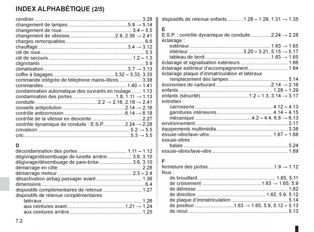 Renault Koleos manuel du proprietaire / page 228