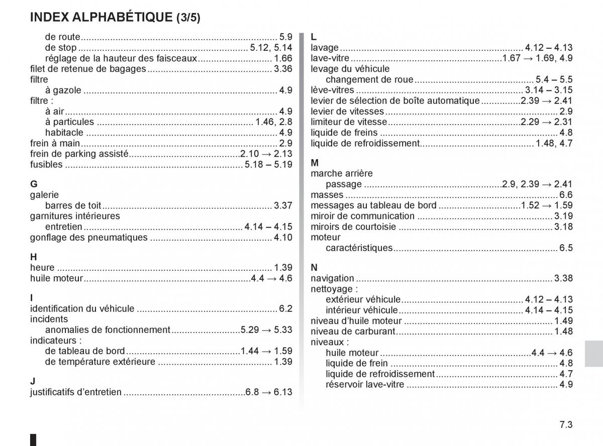 Renault Koleos manuel du proprietaire / page 229