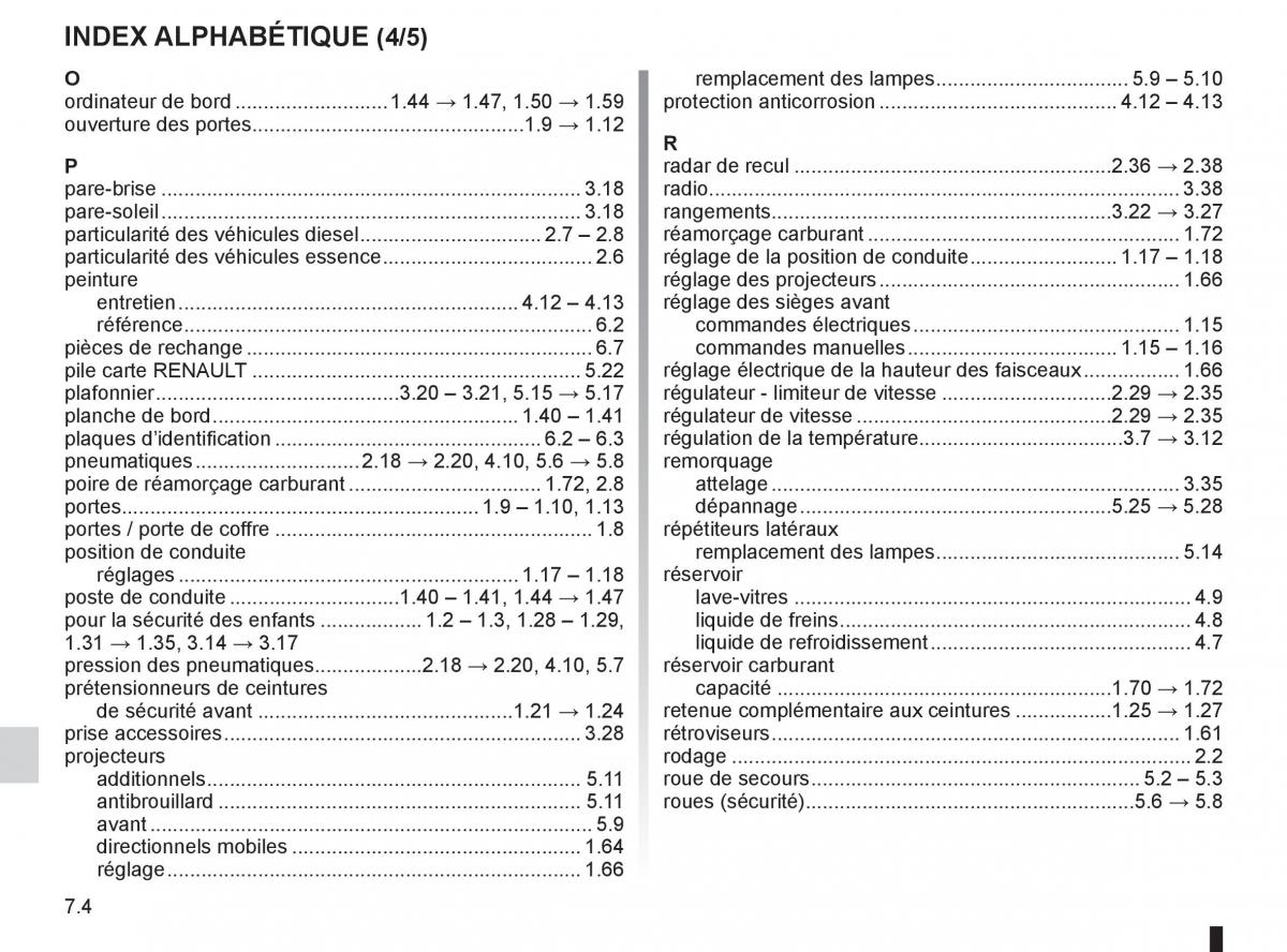 Renault Koleos manuel du proprietaire / page 230