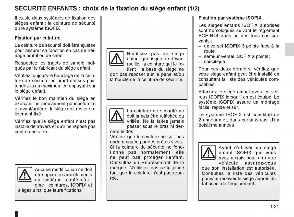 Renault Koleos manuel du proprietaire / page 37