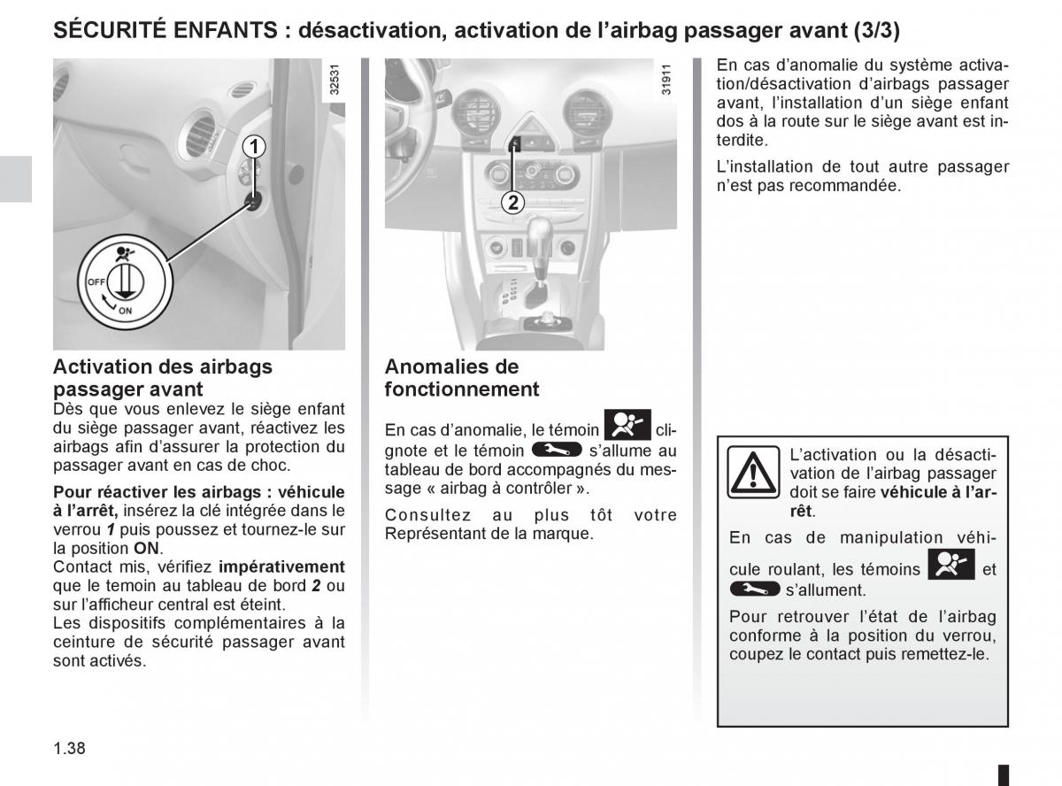 Renault Koleos manuel du proprietaire / page 44