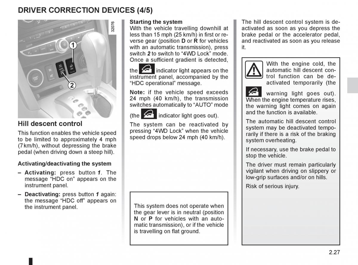 Renault Koleos owners manual / page 105