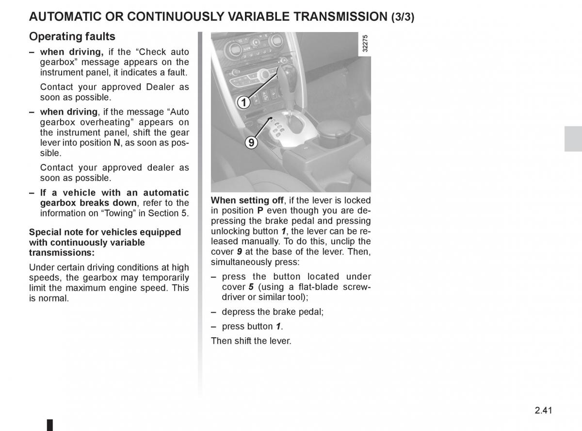 Renault Koleos owners manual / page 119