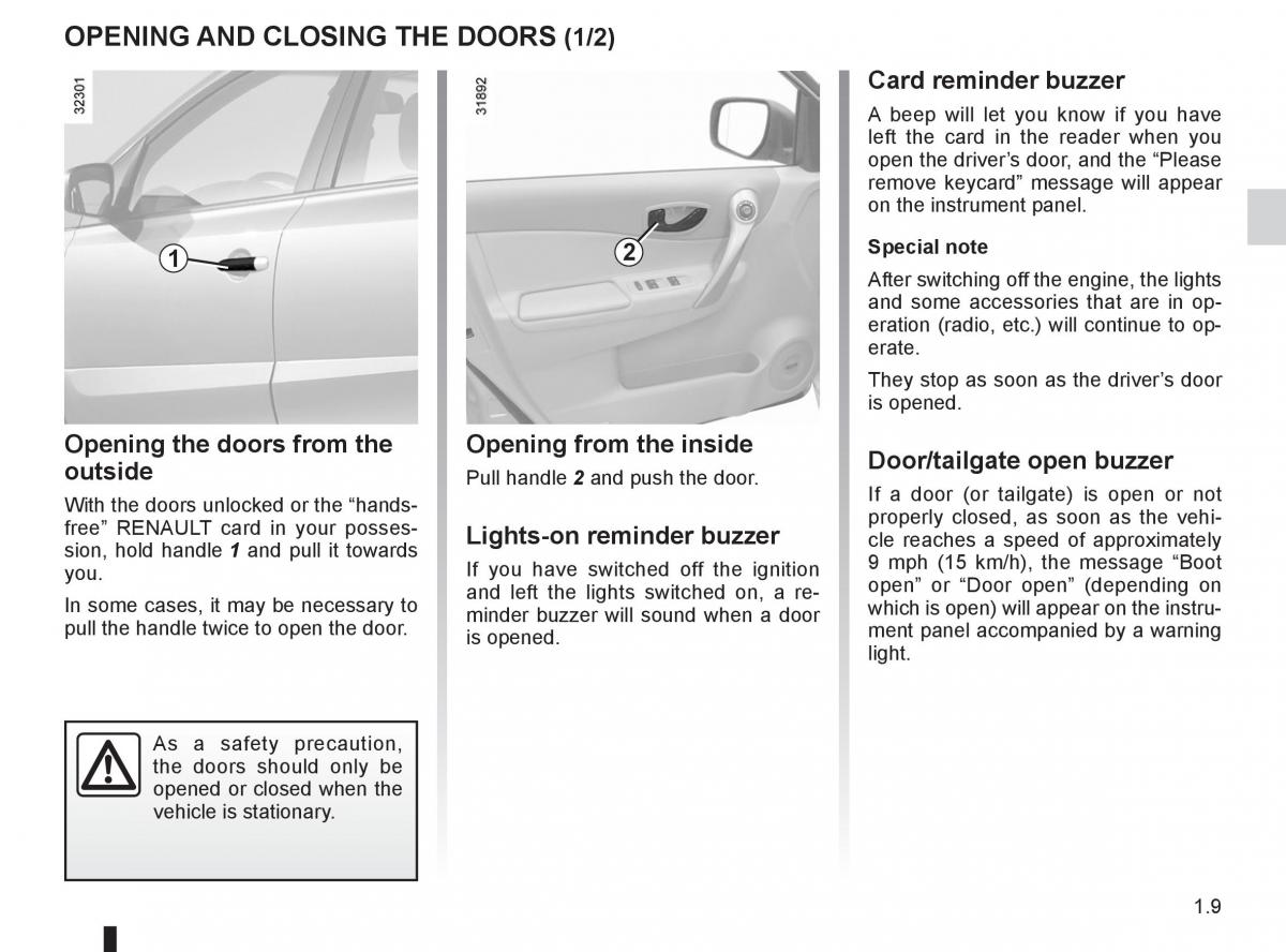 Renault Koleos owners manual / page 15