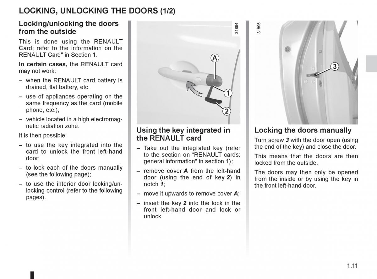 Renault Koleos owners manual / page 17