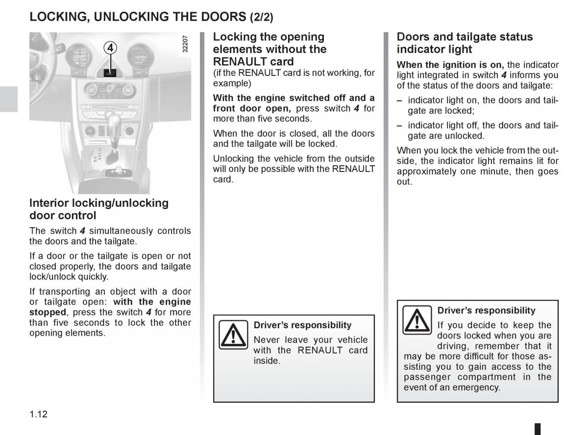 Renault Koleos owners manual / page 18