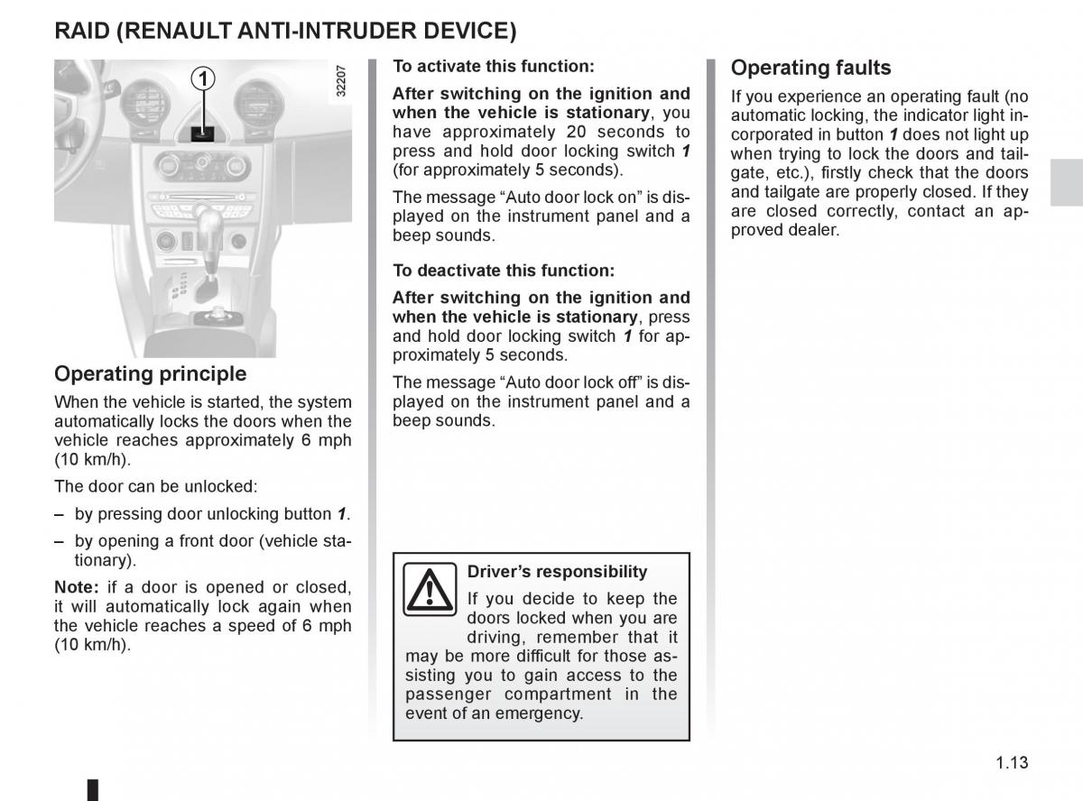 Renault Koleos owners manual / page 19