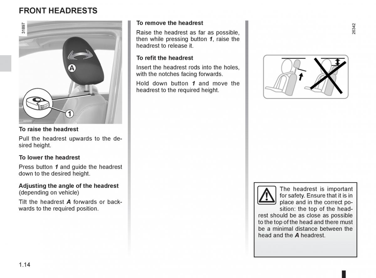 Renault Koleos owners manual / page 20