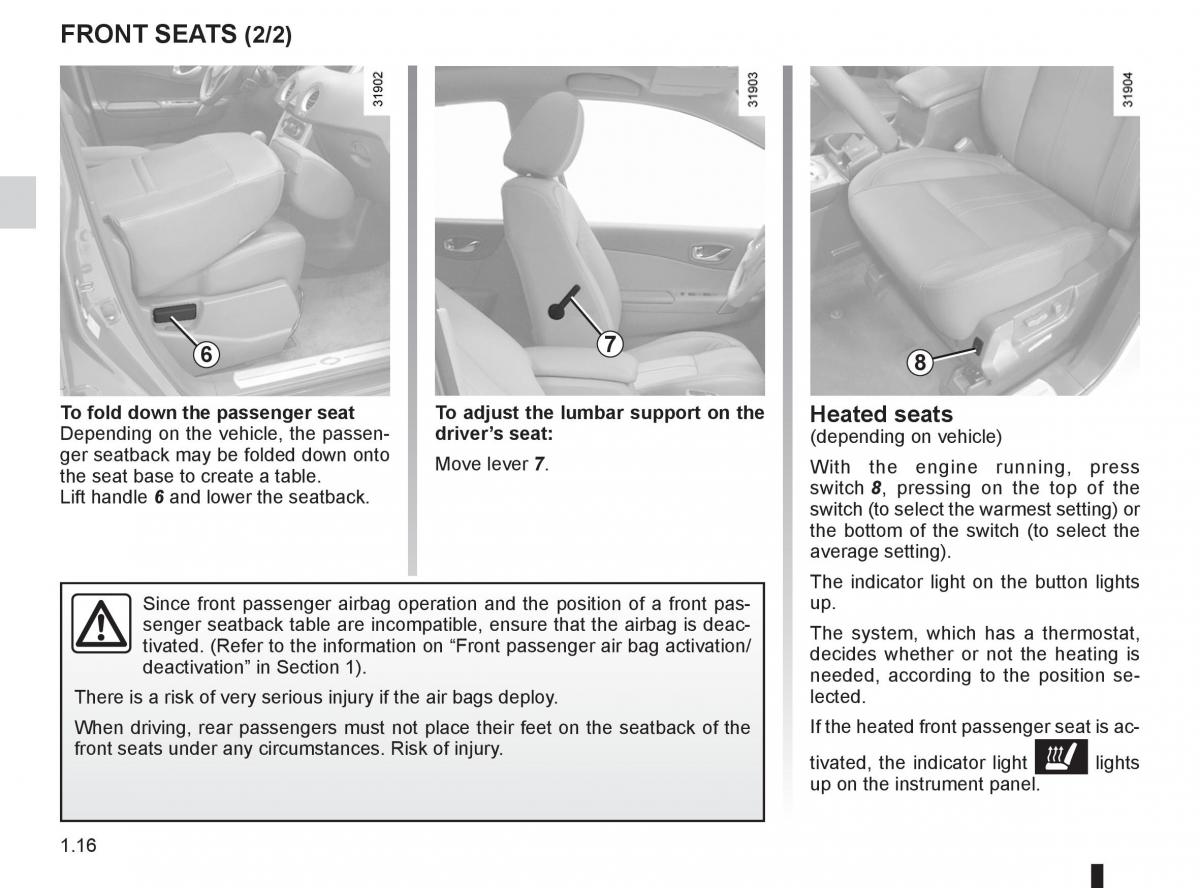 Renault Koleos owners manual / page 22