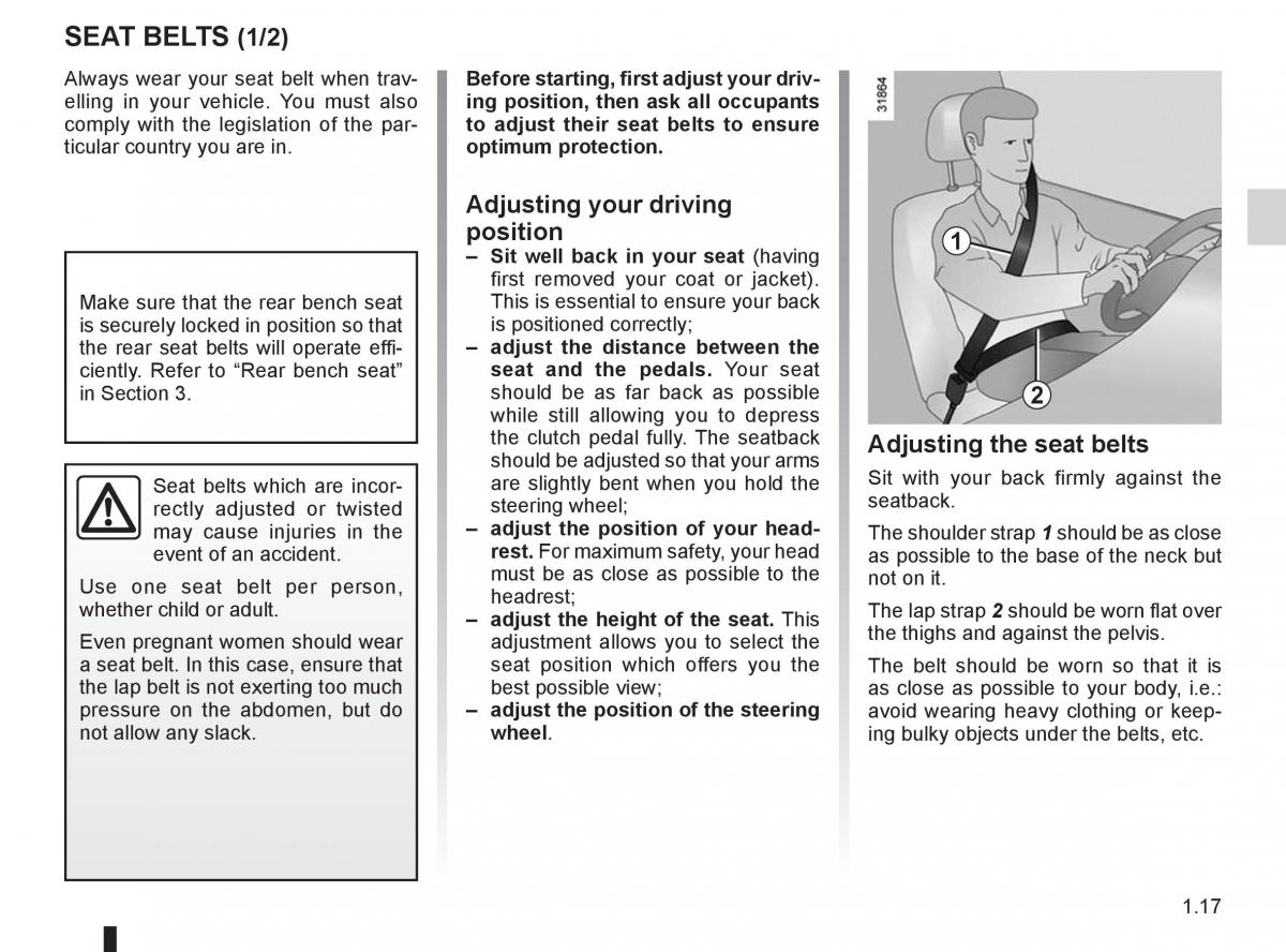 Renault Koleos owners manual / page 23