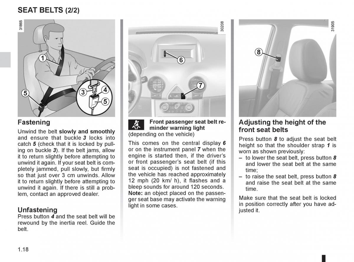 Renault Koleos owners manual / page 24