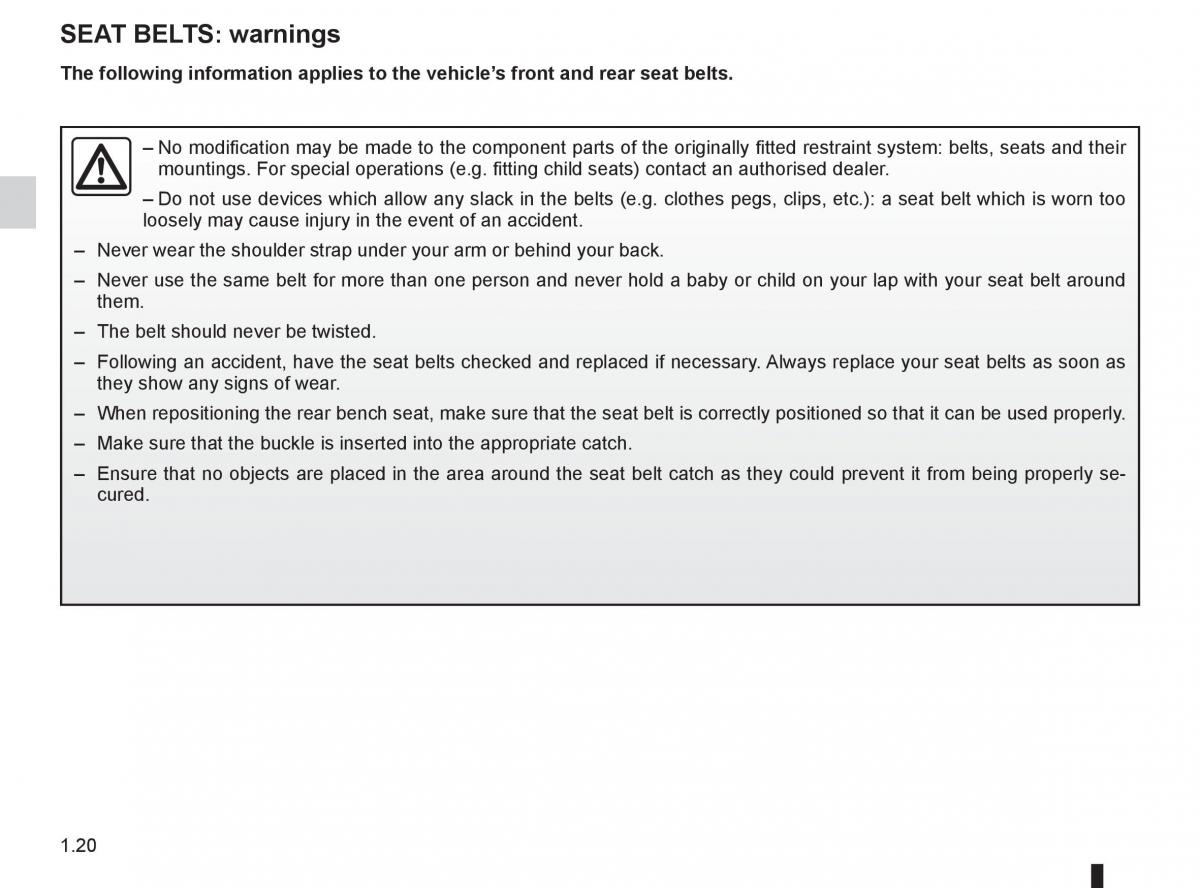 Renault Koleos owners manual / page 26