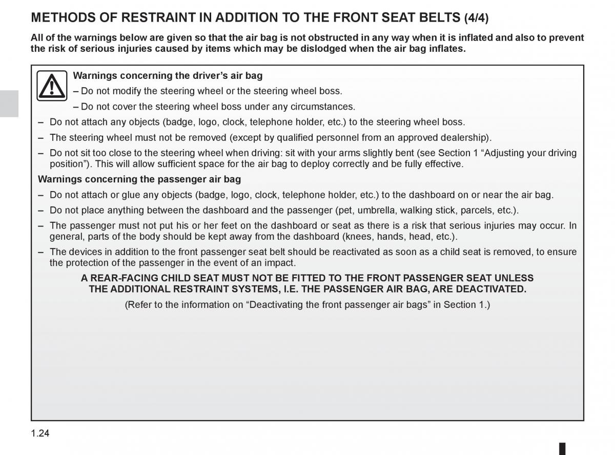 Renault Koleos owners manual / page 30