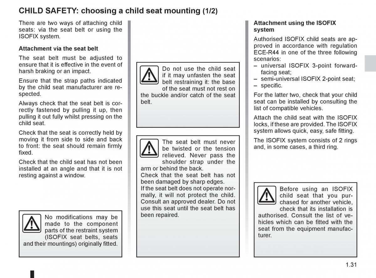 Renault Koleos owners manual / page 37