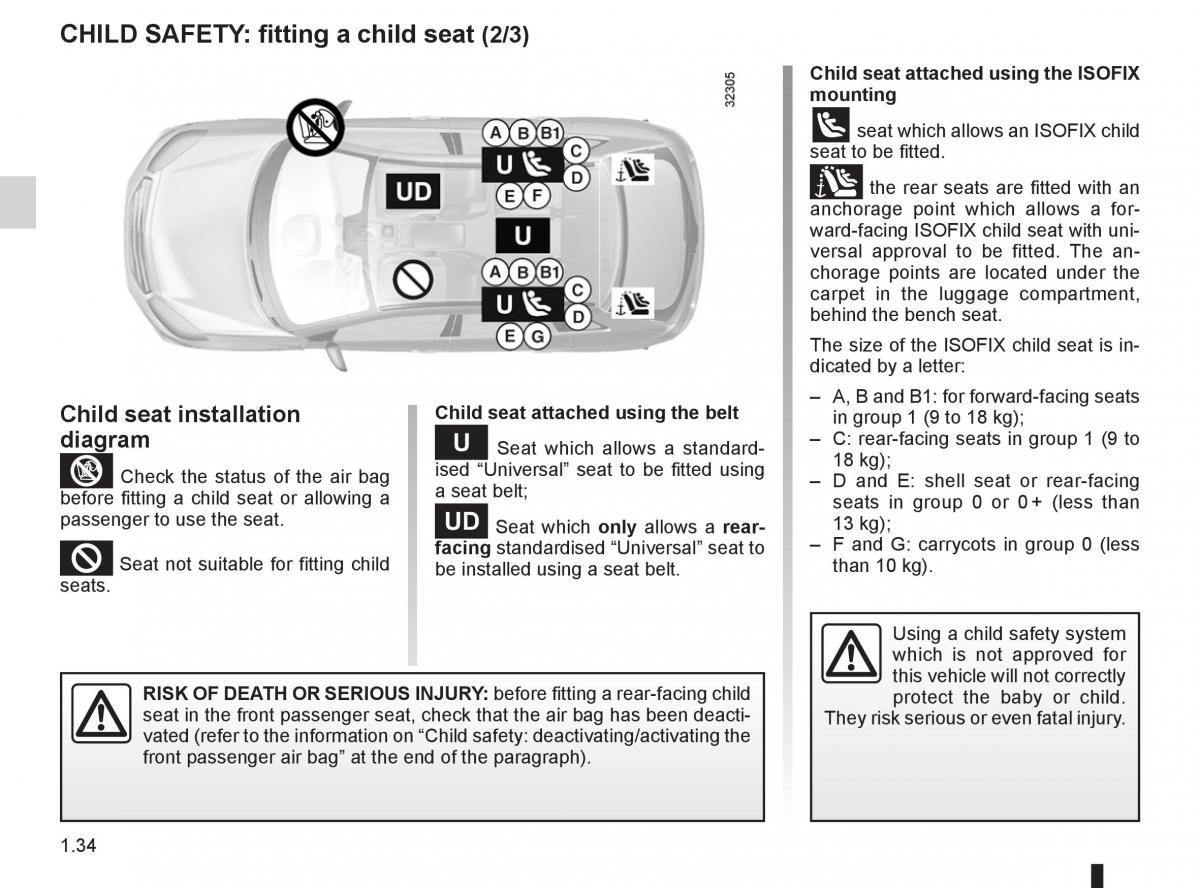 Renault Koleos owners manual / page 40