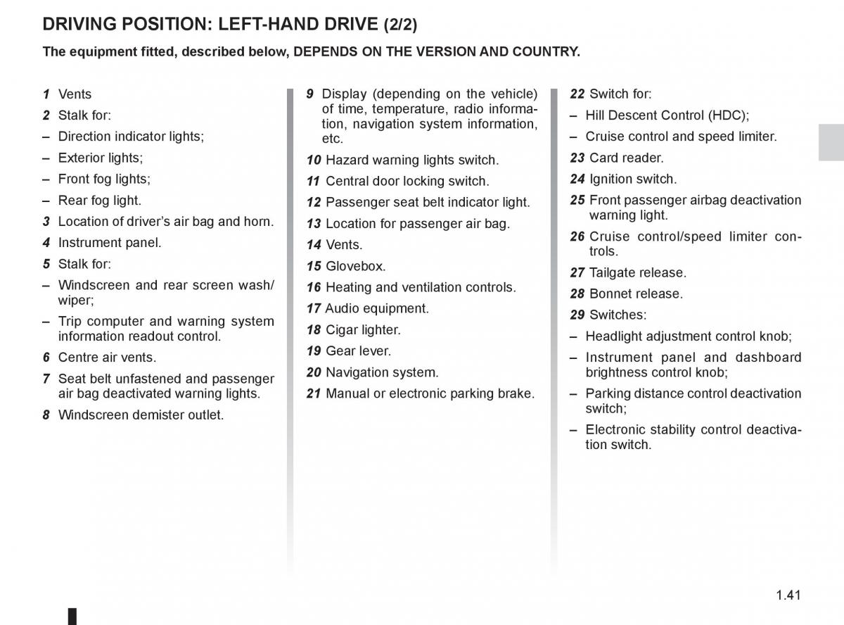 Renault Koleos owners manual / page 47