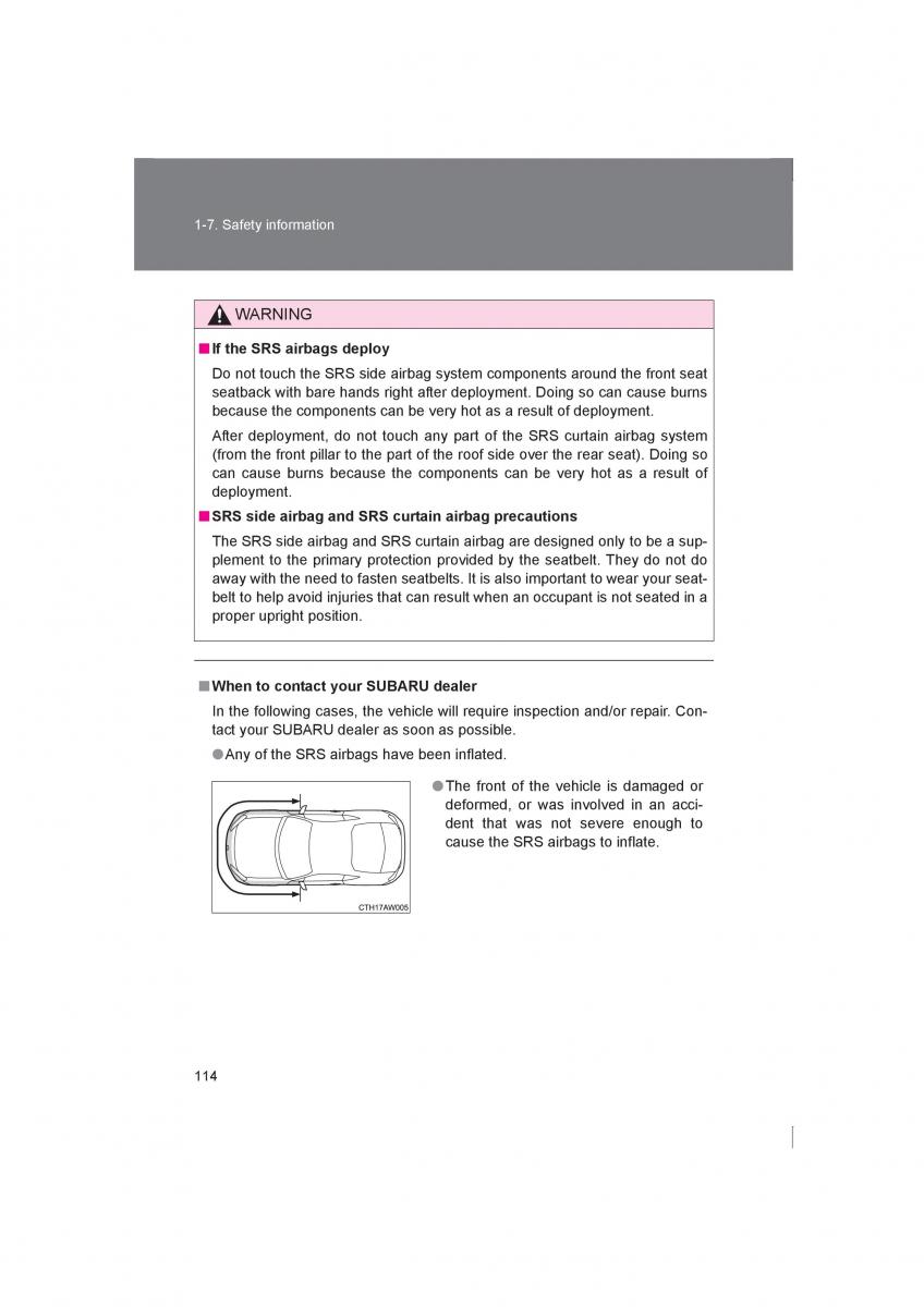 Subaru BRZ owners manual / page 114