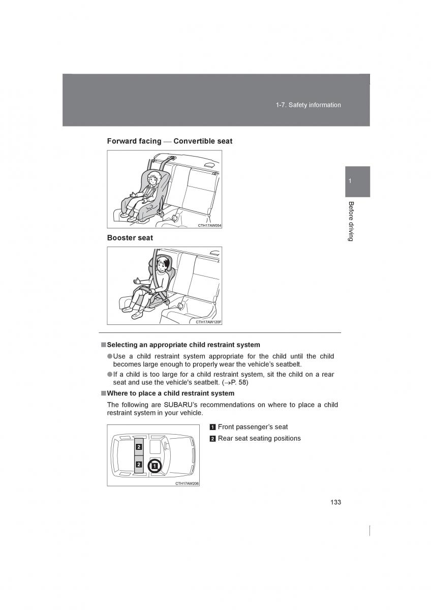 manual  Subaru BRZ owners manual / page 133