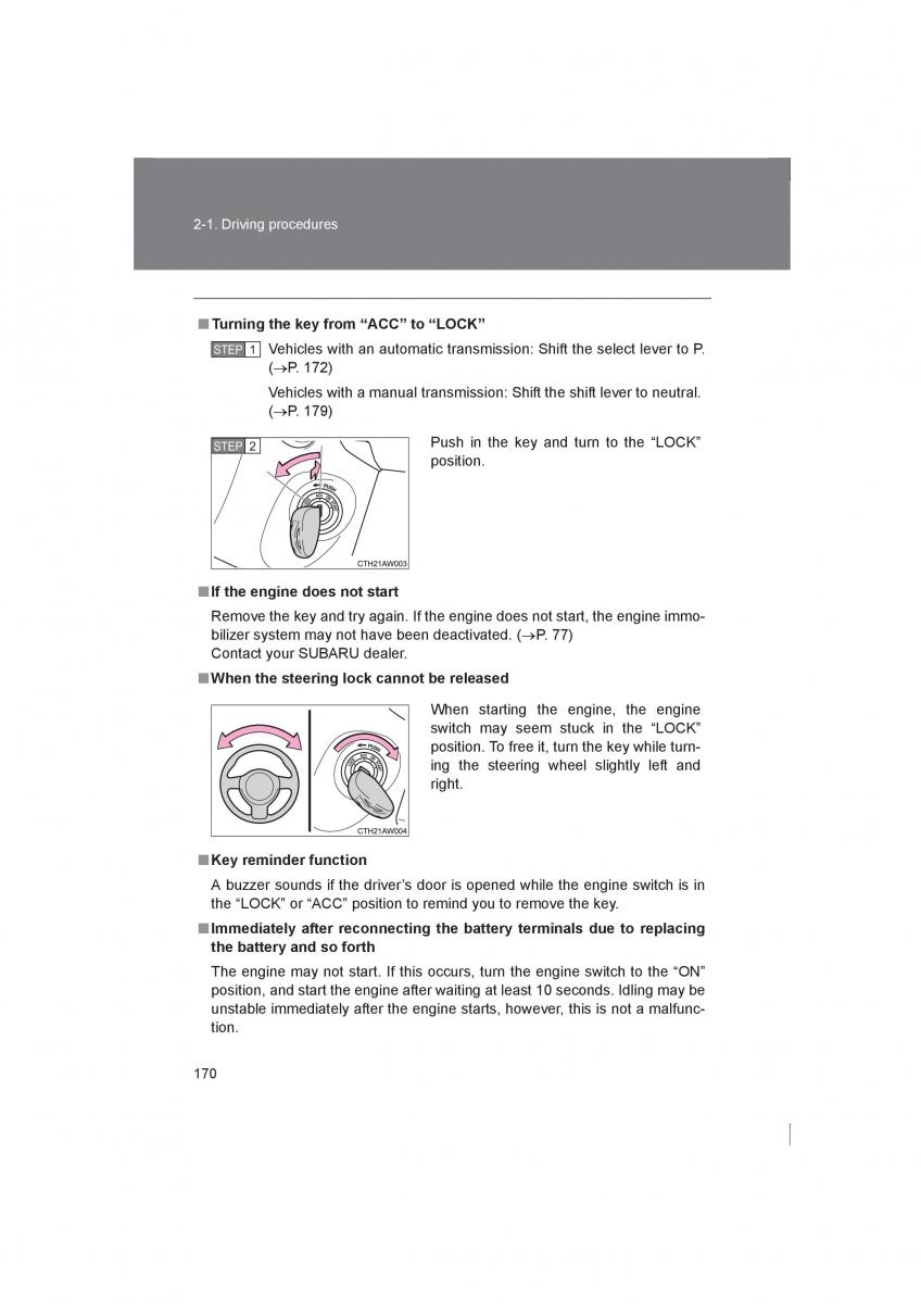 Subaru BRZ owners manual / page 170