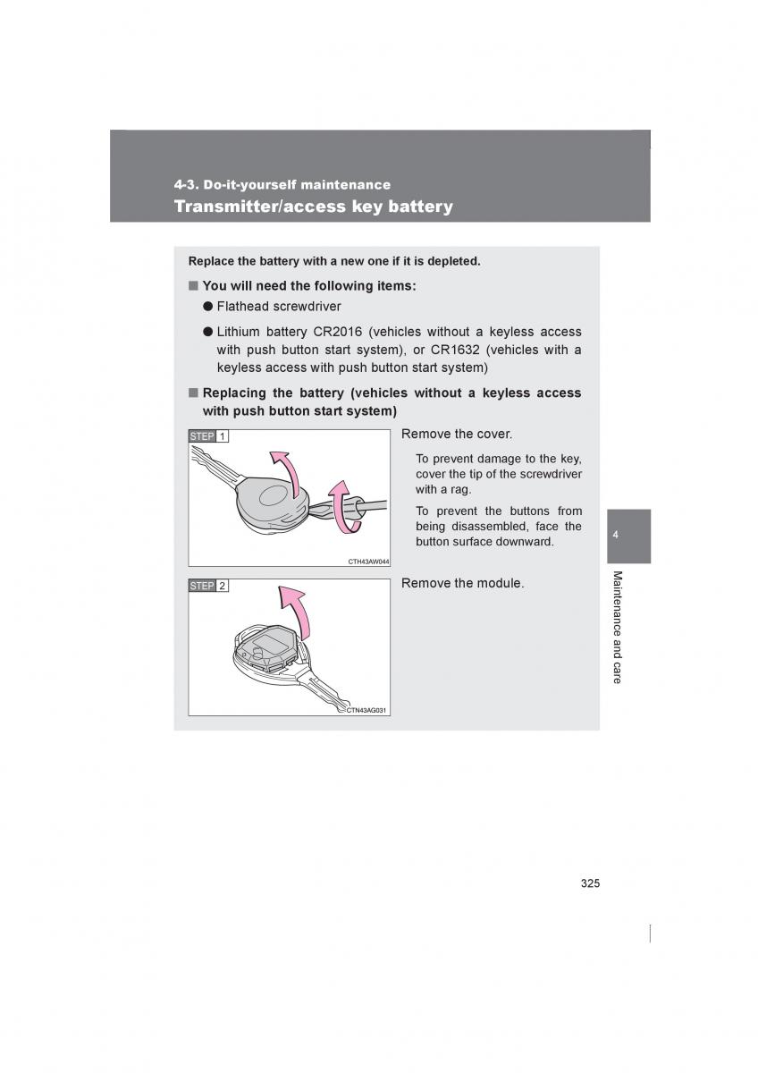 manual  Subaru BRZ owners manual / page 325