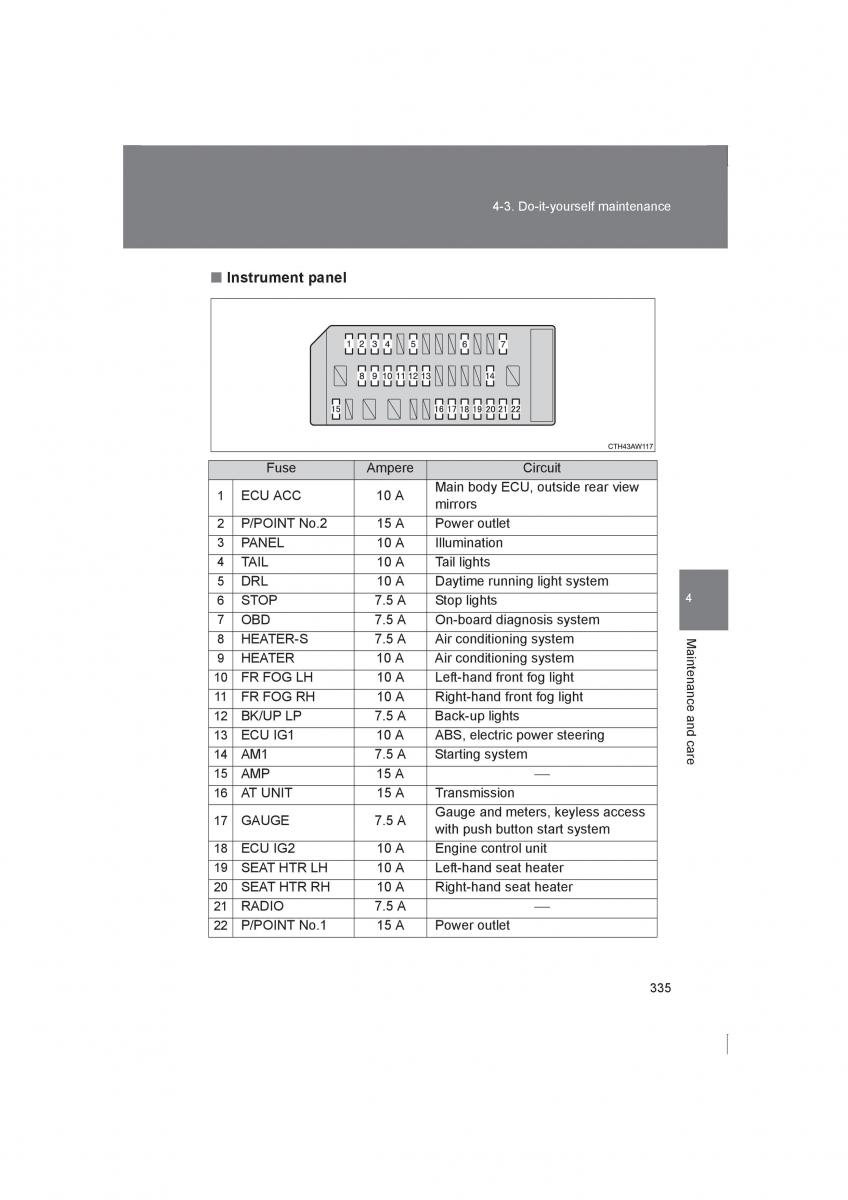 manual  Subaru BRZ owners manual / page 335