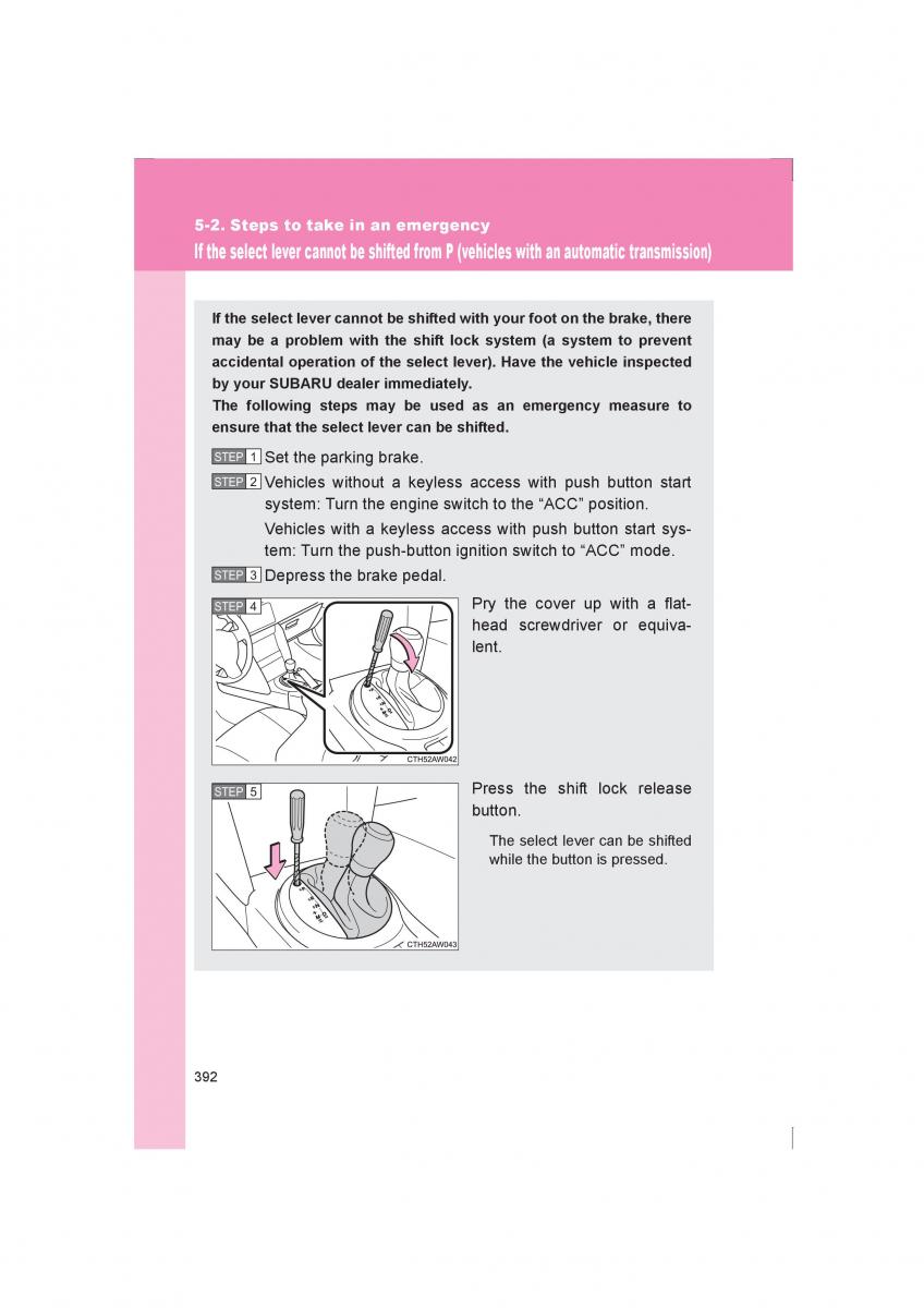 manual  Subaru BRZ owners manual / page 392