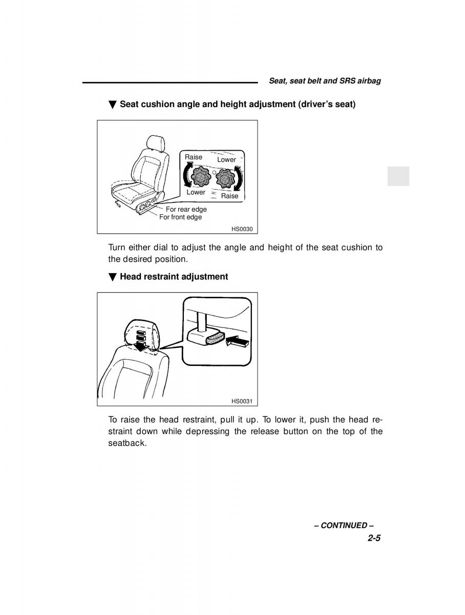 Subaru Forester I 1 owners manual / page 57