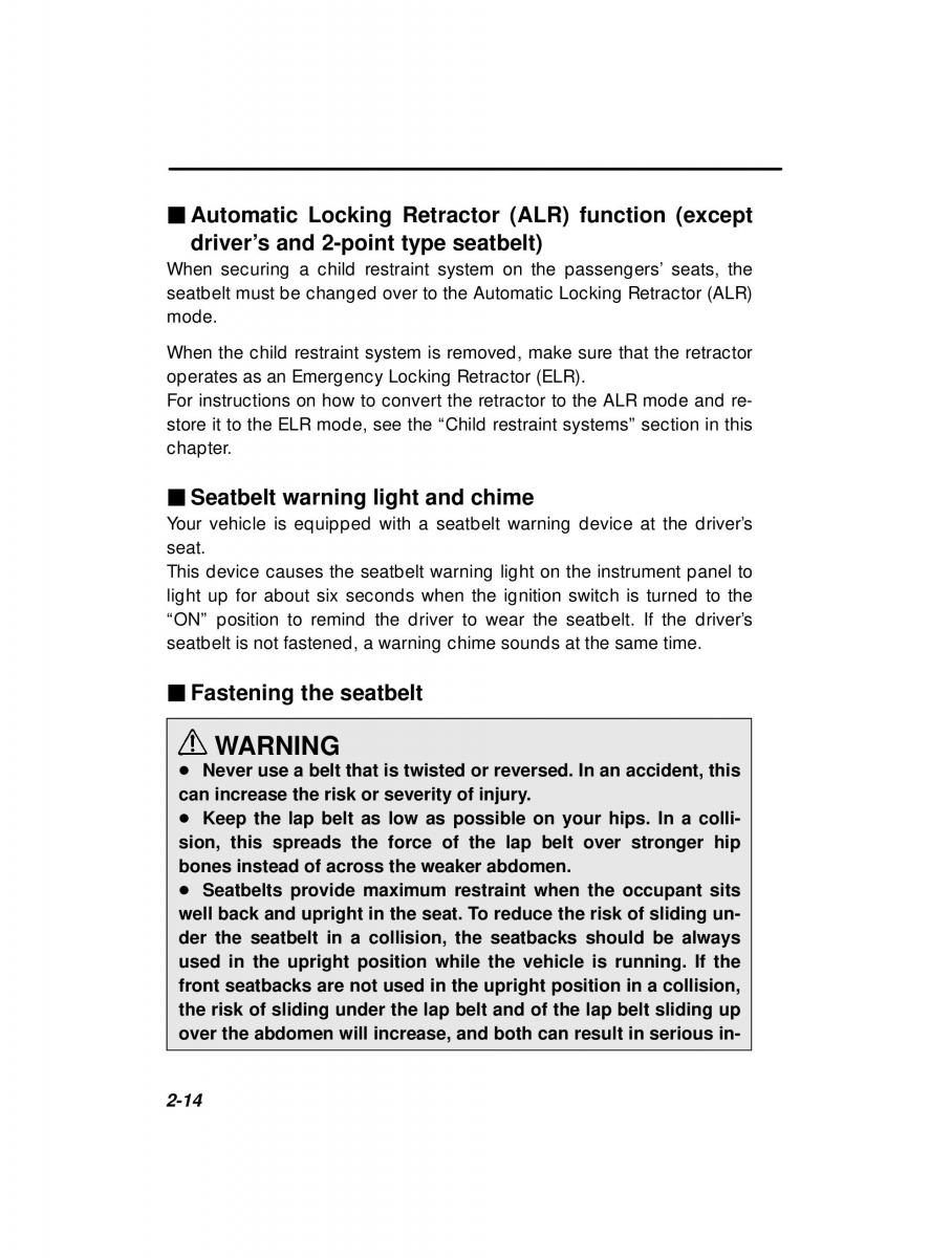 Subaru Forester I 1 owners manual / page 66