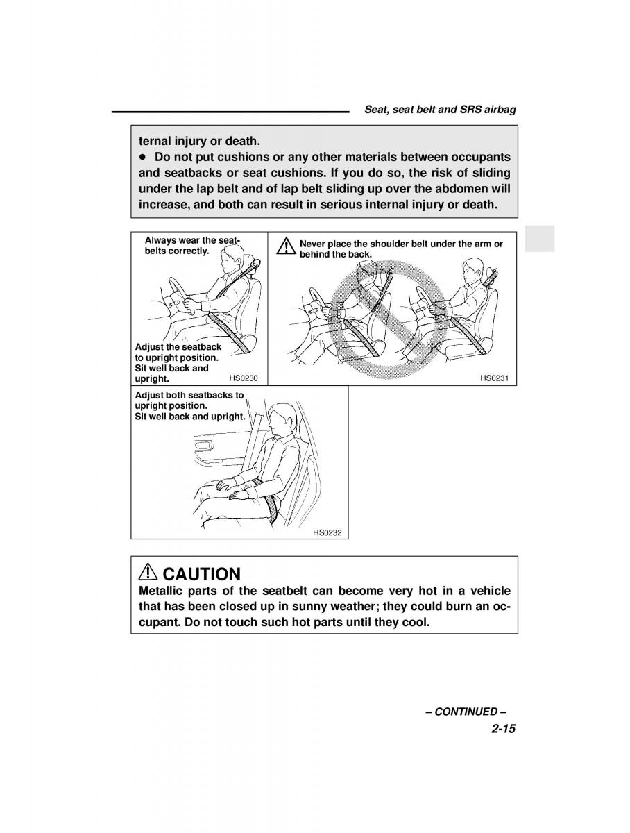 Subaru Forester I 1 owners manual / page 67