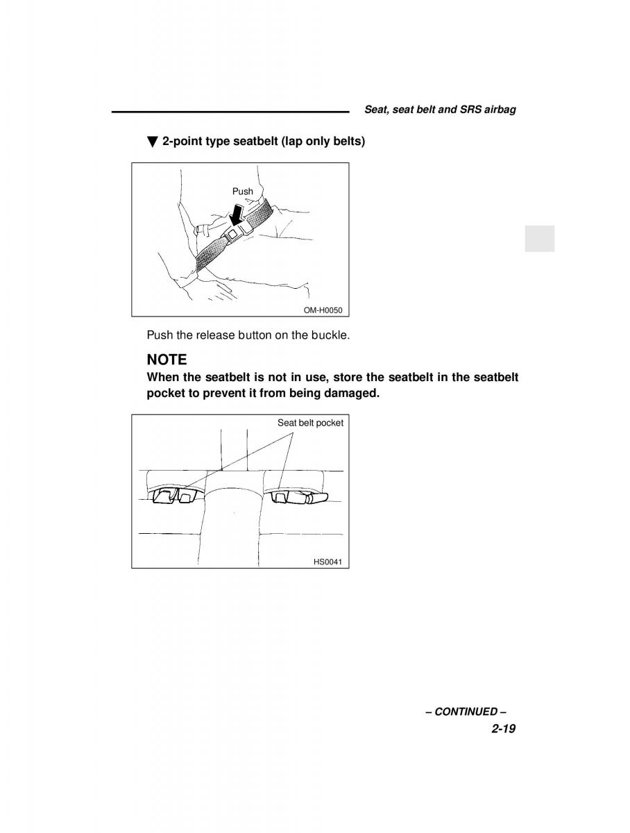 Subaru Forester I 1 owners manual / page 71