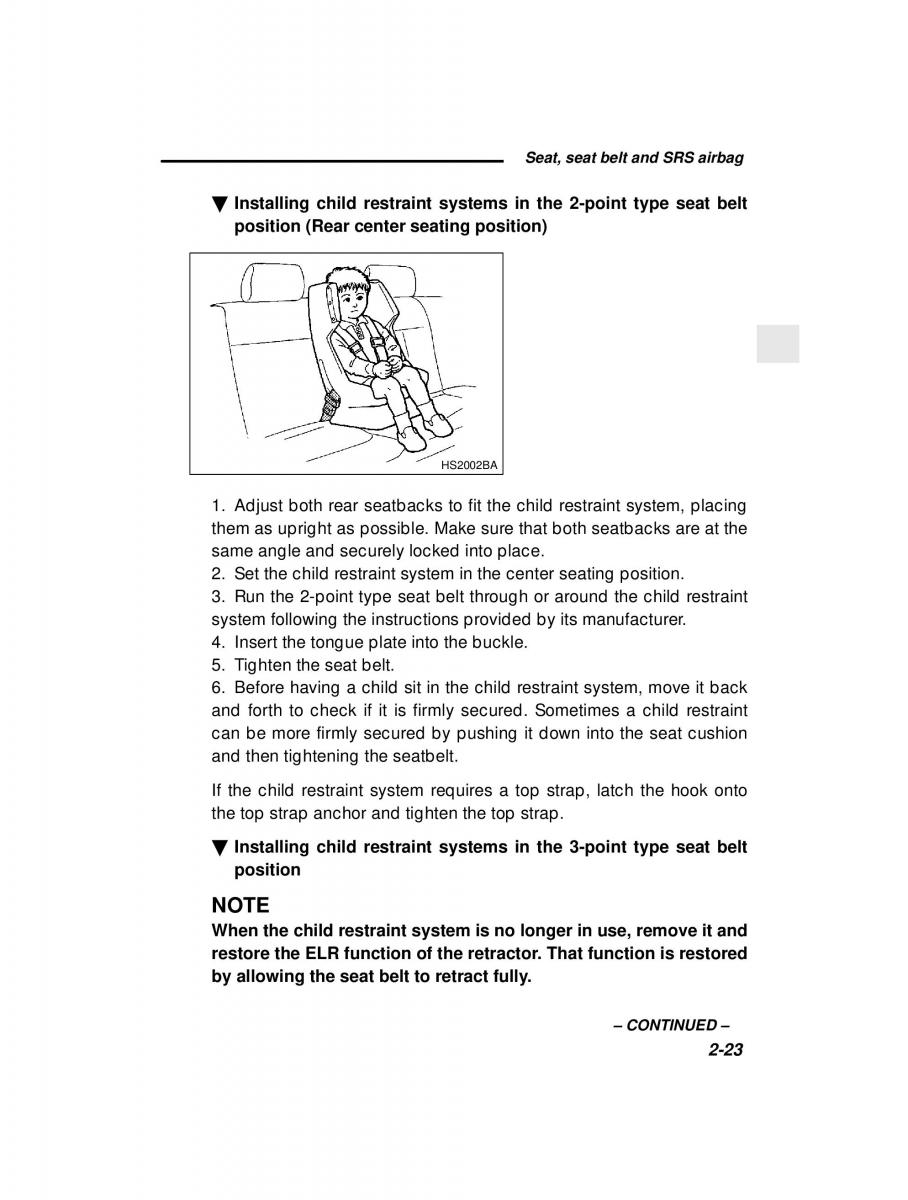 Subaru Forester I 1 owners manual / page 75