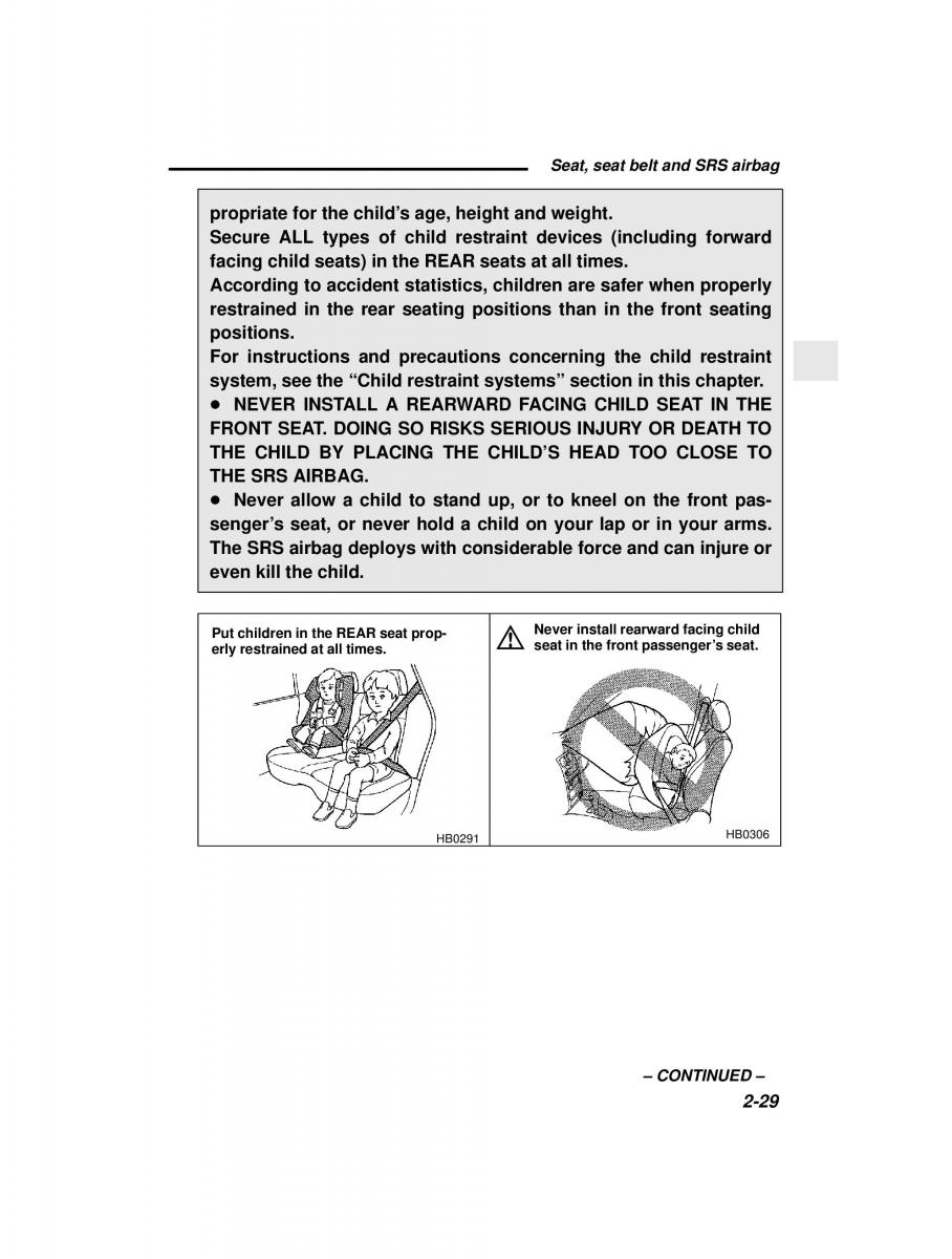 Subaru Forester I 1 owners manual / page 81