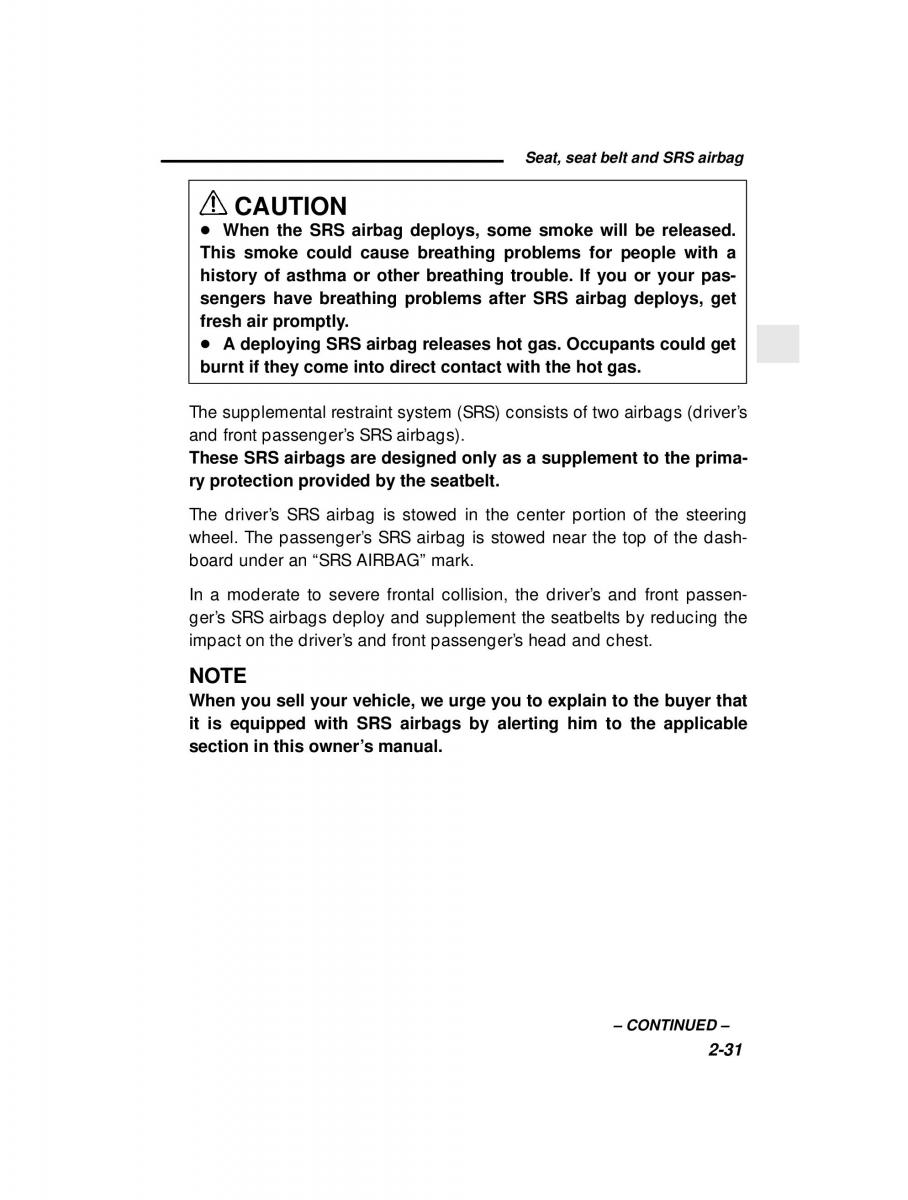 Subaru Forester I 1 owners manual / page 83