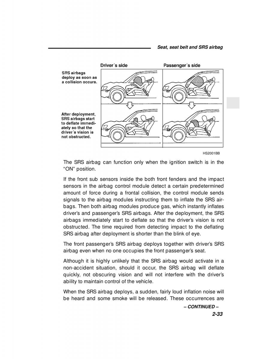 Subaru Forester I 1 owners manual / page 85