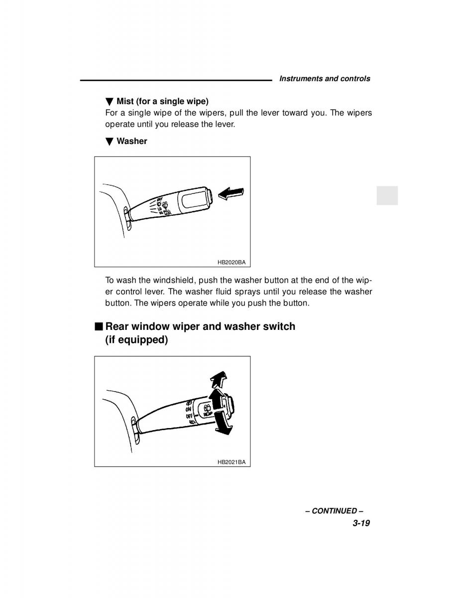 Subaru Forester I 1 owners manual / page 111