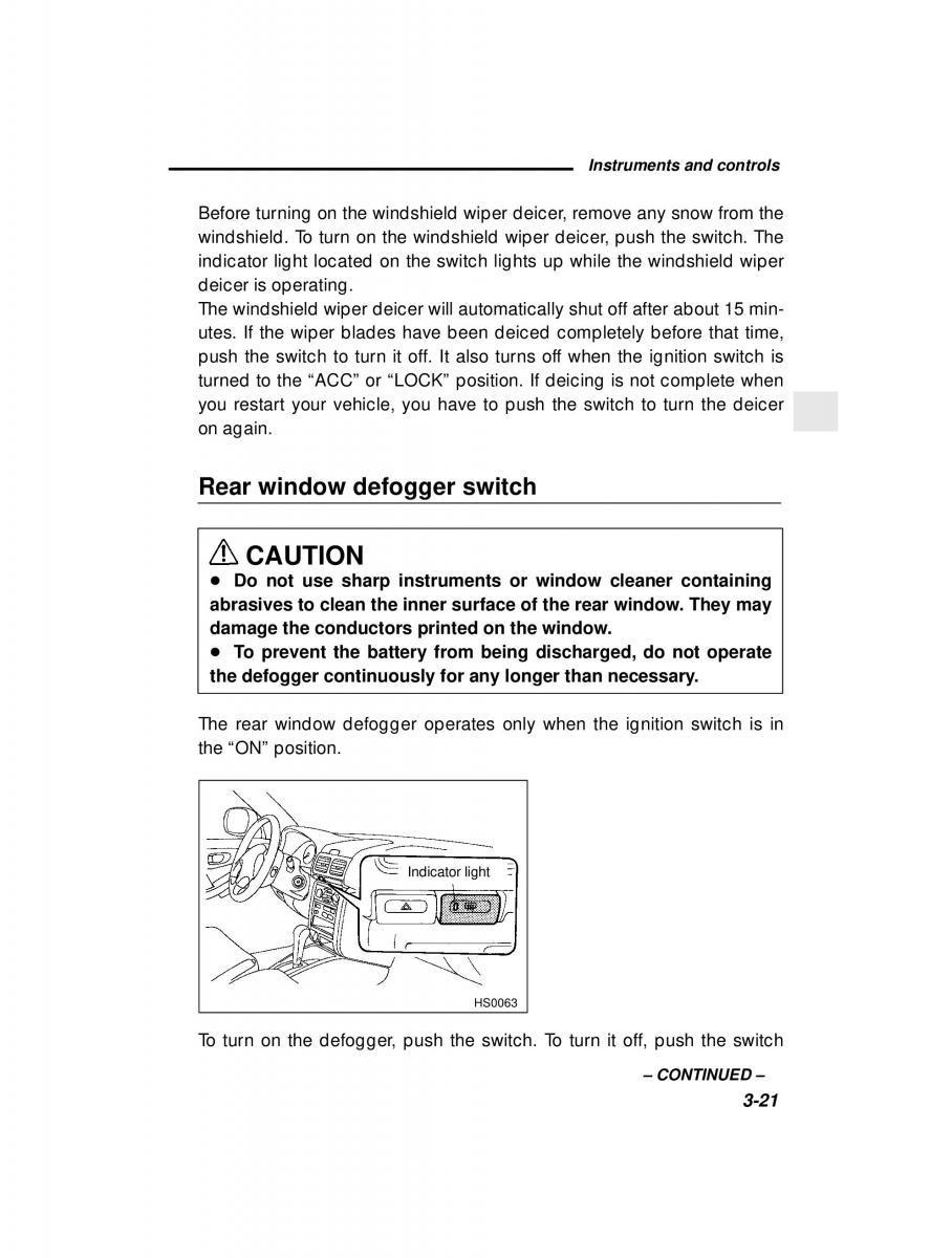 Subaru Forester I 1 owners manual / page 113