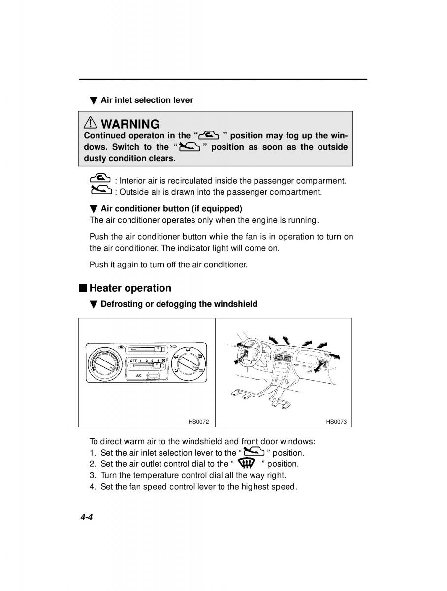 Subaru Forester I 1 owners manual / page 122