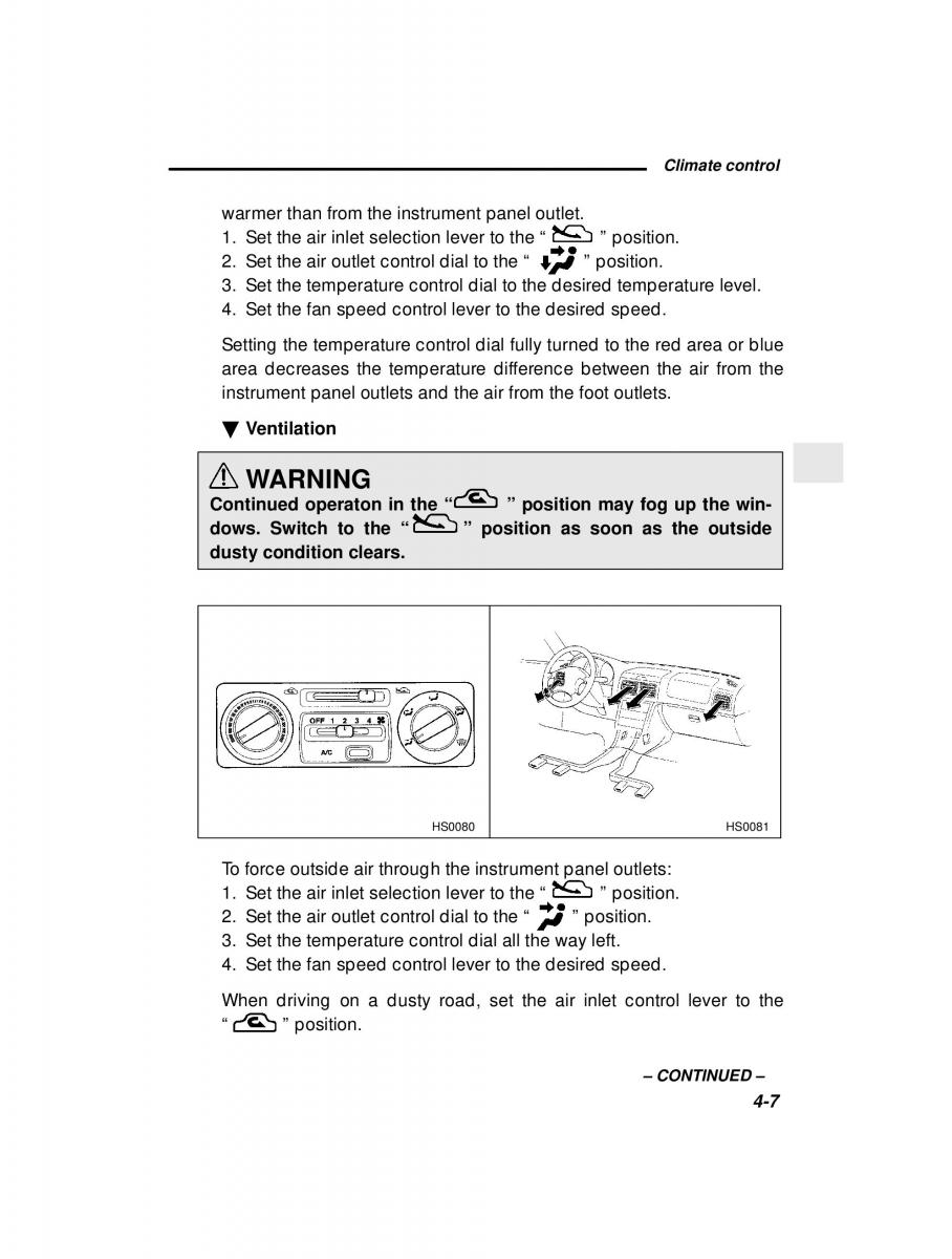 Subaru Forester I 1 owners manual / page 125