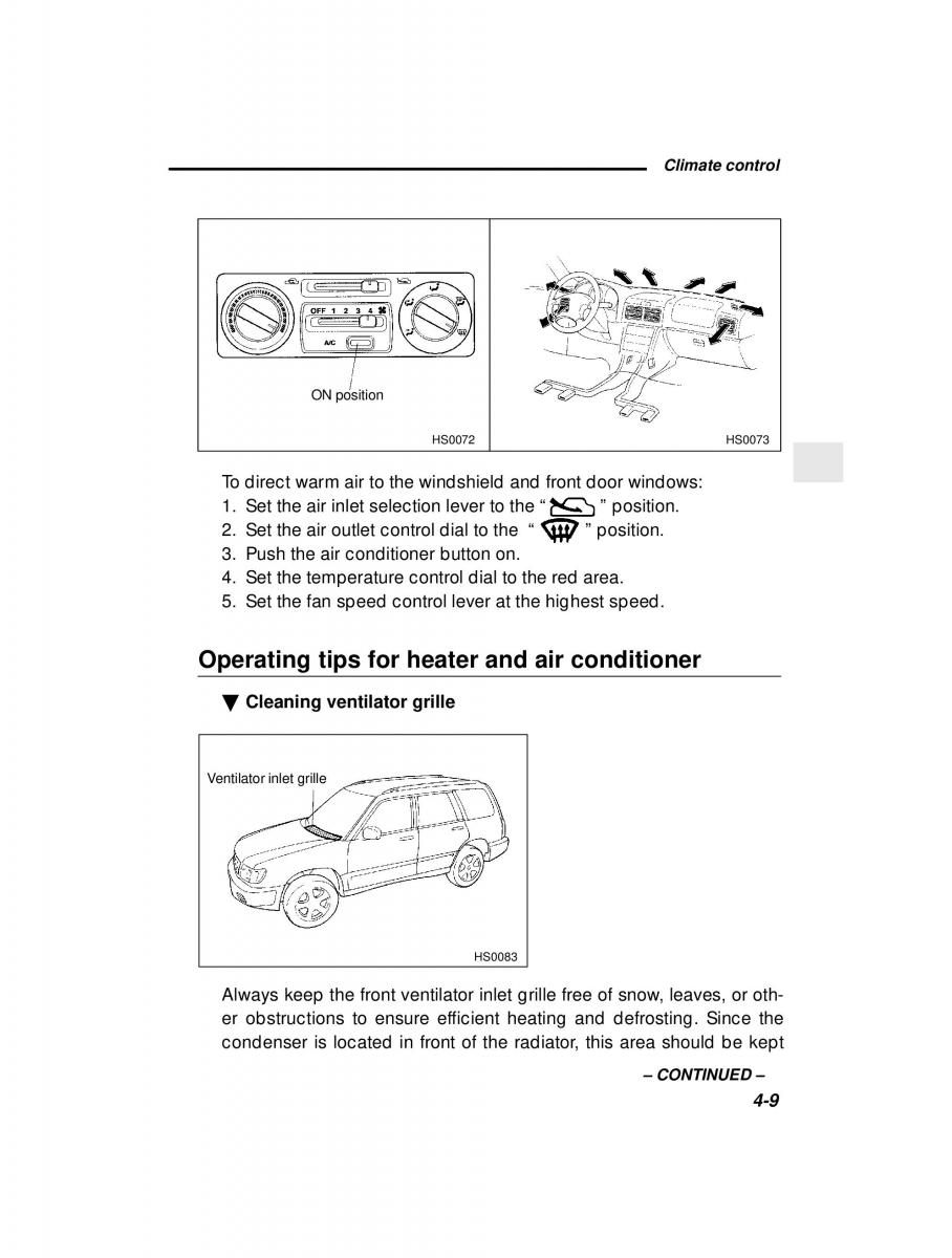 Subaru Forester I 1 owners manual / page 127