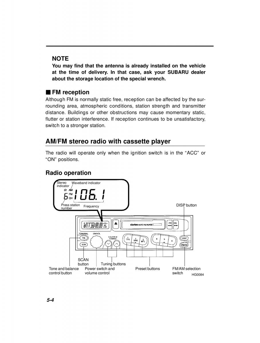 Subaru Forester I 1 owners manual / page 134