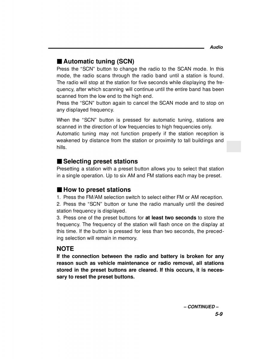 Subaru Forester I 1 owners manual / page 139