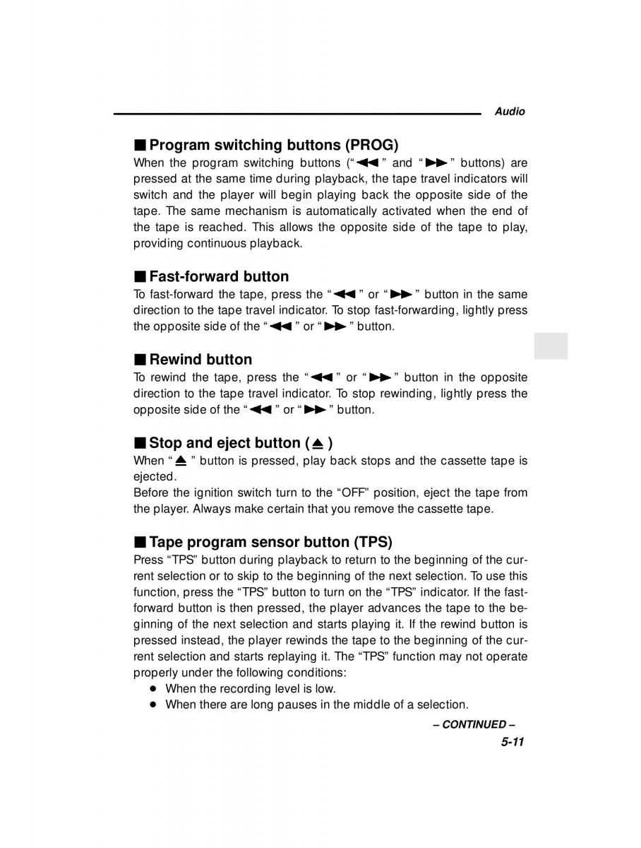 Subaru Forester I 1 owners manual / page 141