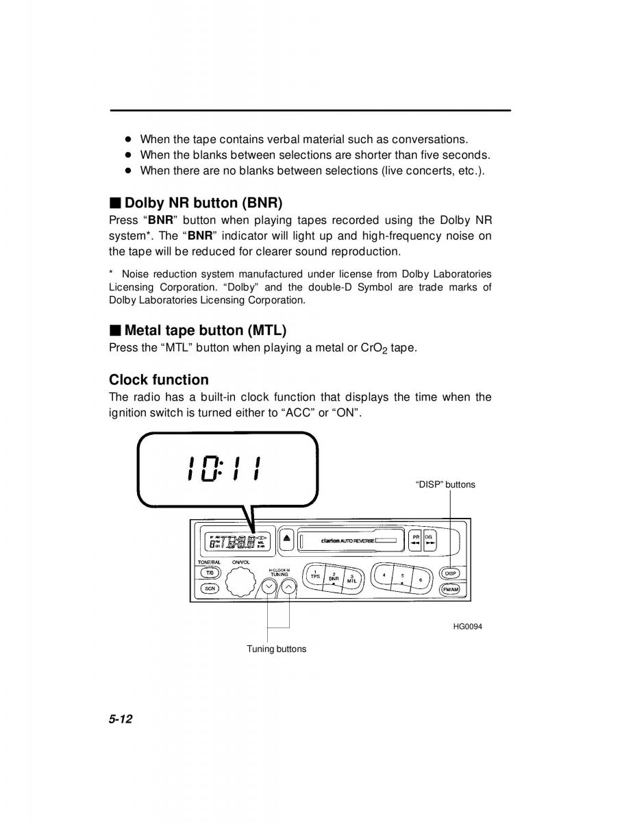 Subaru Forester I 1 owners manual / page 142