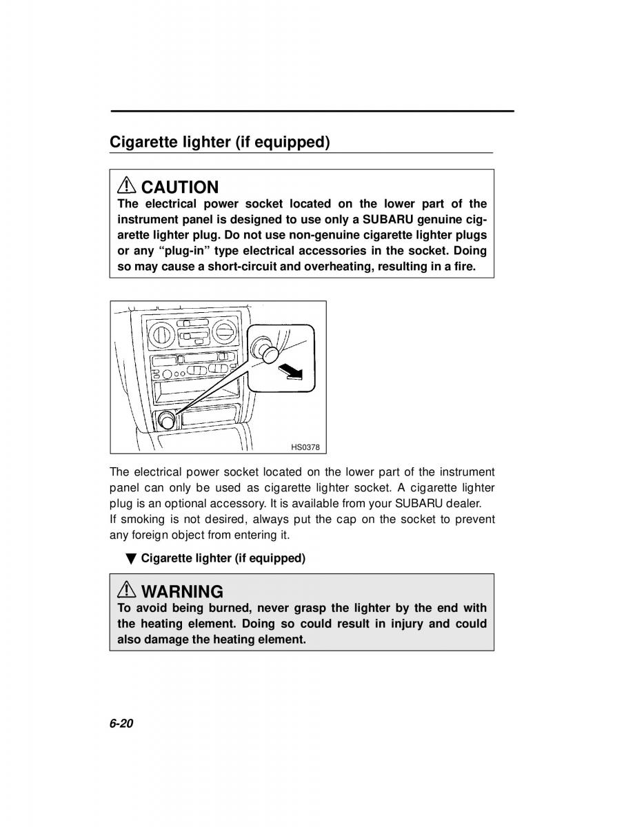 Subaru Forester I 1 owners manual / page 164