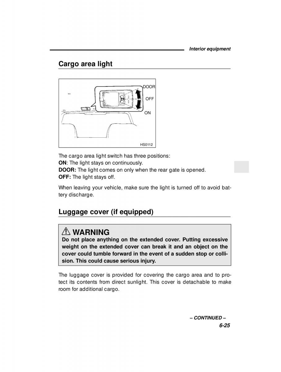 Subaru Forester I 1 owners manual / page 169