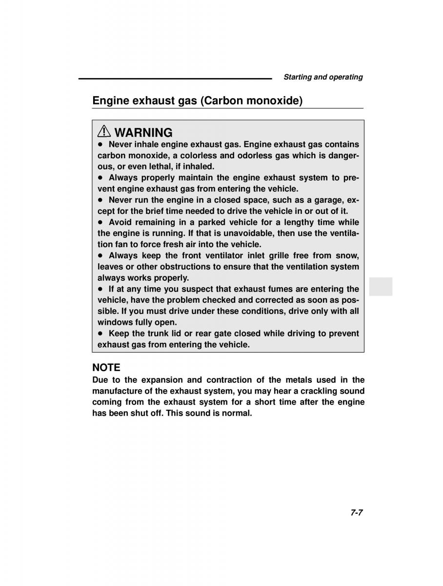 Subaru Forester I 1 owners manual / page 182